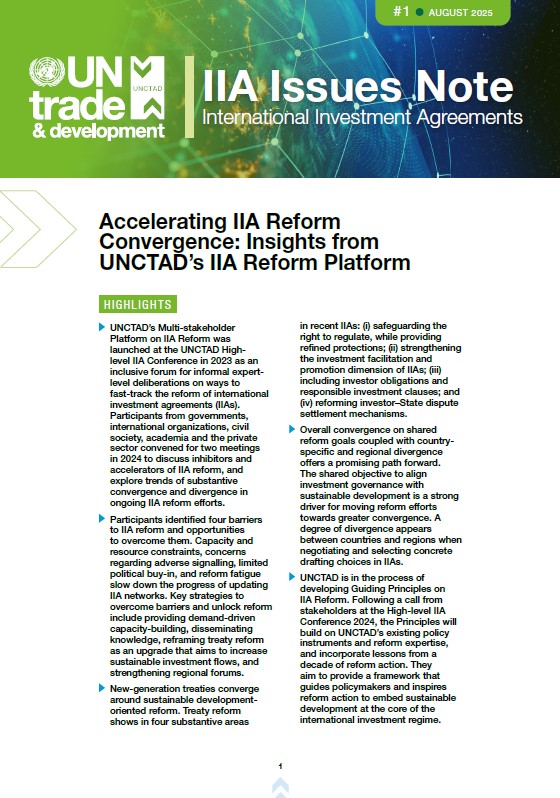 TEST key strategies to accelerate the reform of international investment agreements 