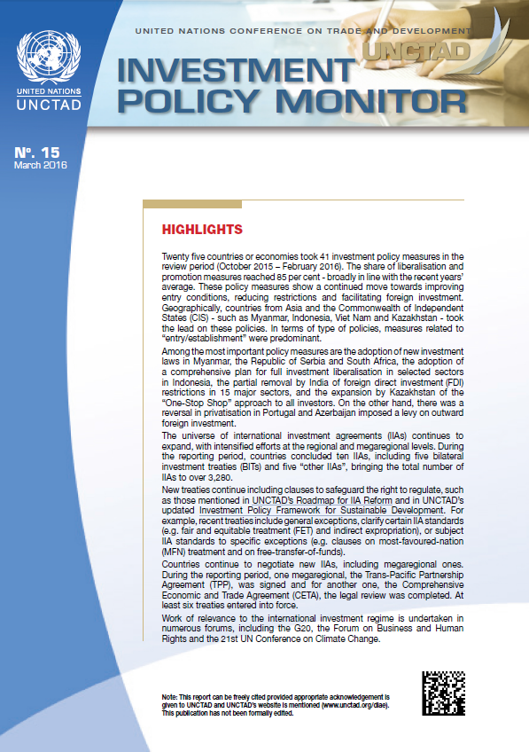 Investment Policy Monitor No. 15